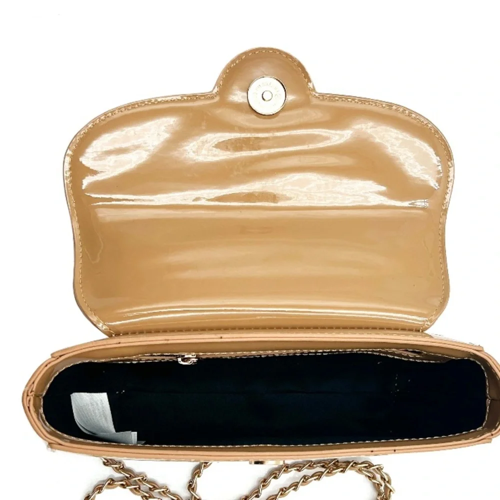 Valentino Orlandi Glossy Beige Crossbody Bag - Picture 3 of 5